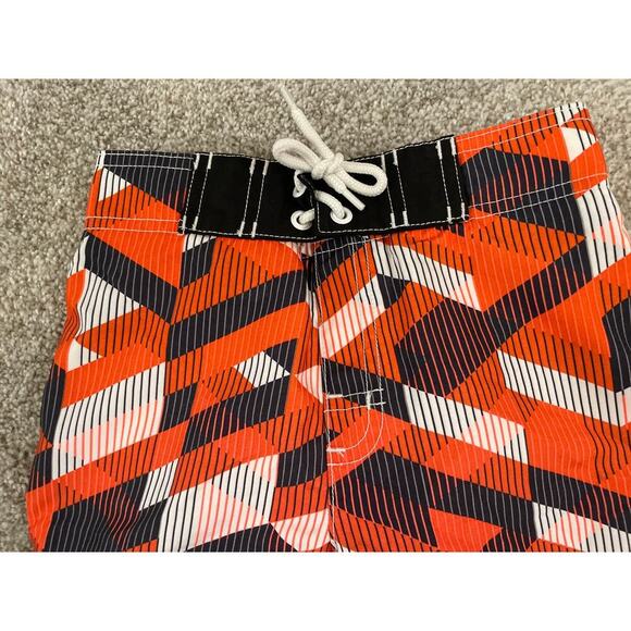 Gymboree Boy Geometric Pattern Orange Swim Trunk Board Shorts, 5-6 - Picture 2 of 4